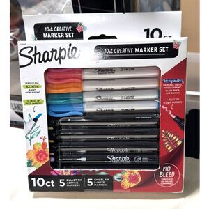 SHARPIE 10 Count Creative Marker Set Brand New in Box